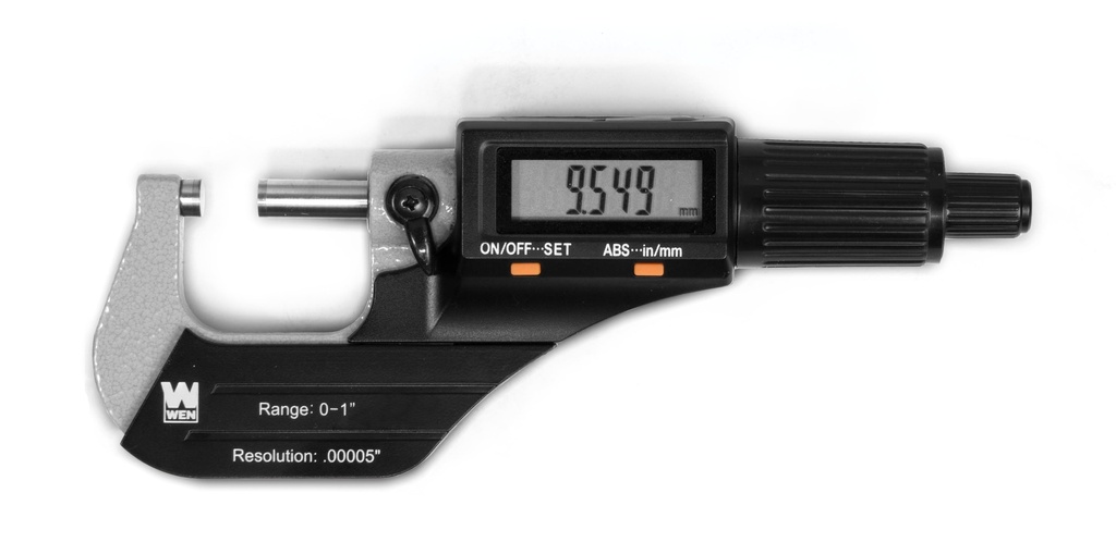 WEN Standard and Metric Digital Micrometer with 0 to 1-Inch Range, .00005-Inch Accuracy, LCD Readout and Storage Case