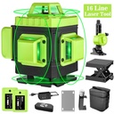 Laser Level Self Leveling,Hdj 16 Lines 4X360° Laser Level Tool,4D Green Cross Horizontal Vertical Laser Tool with Remote Control and 2PCS 2400Mah Battery