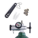 Oxygen Regulator 0-25LPM, CGA-870 Gauge Flow Rate – Includes Wrench Key, 5 Brass Yoke Washer Seals, and 2 Oxygen Tubing Swivel Connectors - Ergonomic Handle Design - Silver