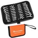 SPEEDWOX Mini Double Open End Wrench Set Metric SAE 4Mm-11Mm & 5/32"-7/16" 20Pcs Super-Thin Angle Head Open End Wrench Set Mini Double Open End Spanner Wrench with Storage Pouch