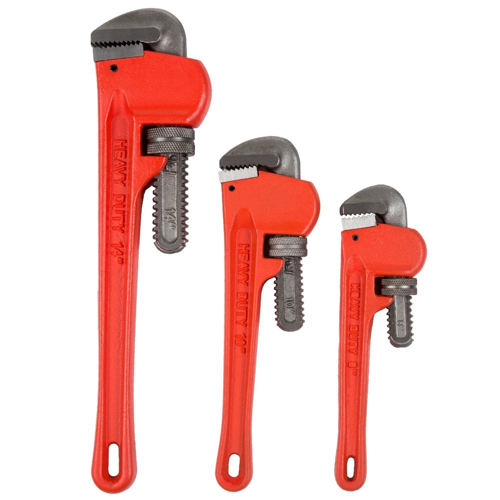Stalwart 3-Piece Heavy Duty Pipe Wrench Set with Storage Pouch, W550055