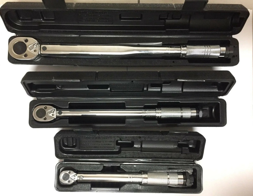 Torque Wrench Set 3 Pc 1/2", 3/8" and 1/4" - Code Auto Tool and Restoration Supply