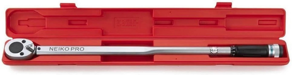 Neiko PRO 03711B 3/4” Torque Wrench, 3/4” Drive SAE, 50-300 Ft-Lb, 34” Length, Adjustable Click Torque Wrench, Chrome Vanadium Cr-V Steel