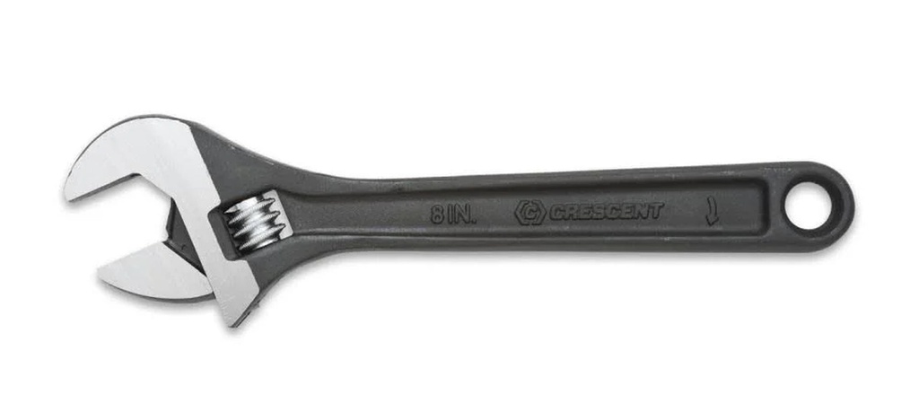 Crescent AT28VS Adjustable Wrench, Alloy Steel, 8"