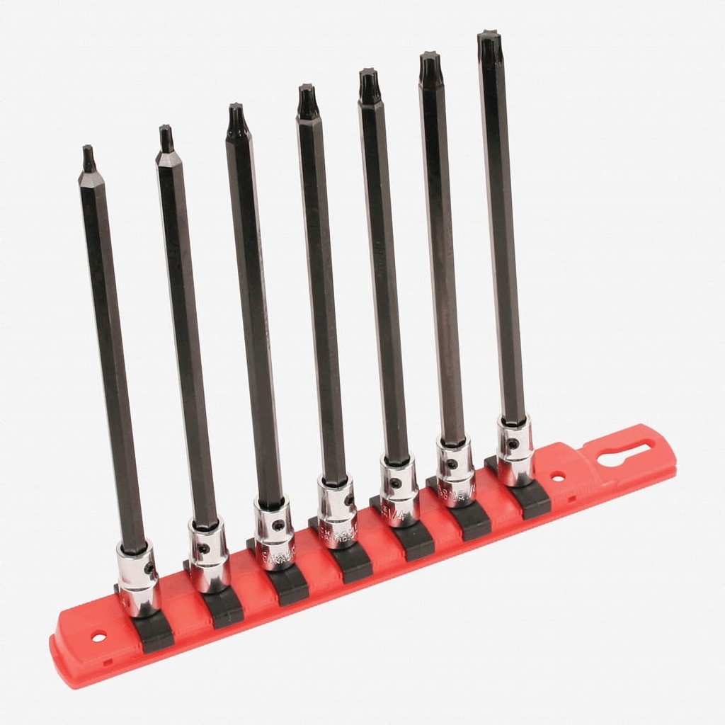 Wiha 77193 7 Piece Torx 1/4" Drive Bit Socket Rail Set