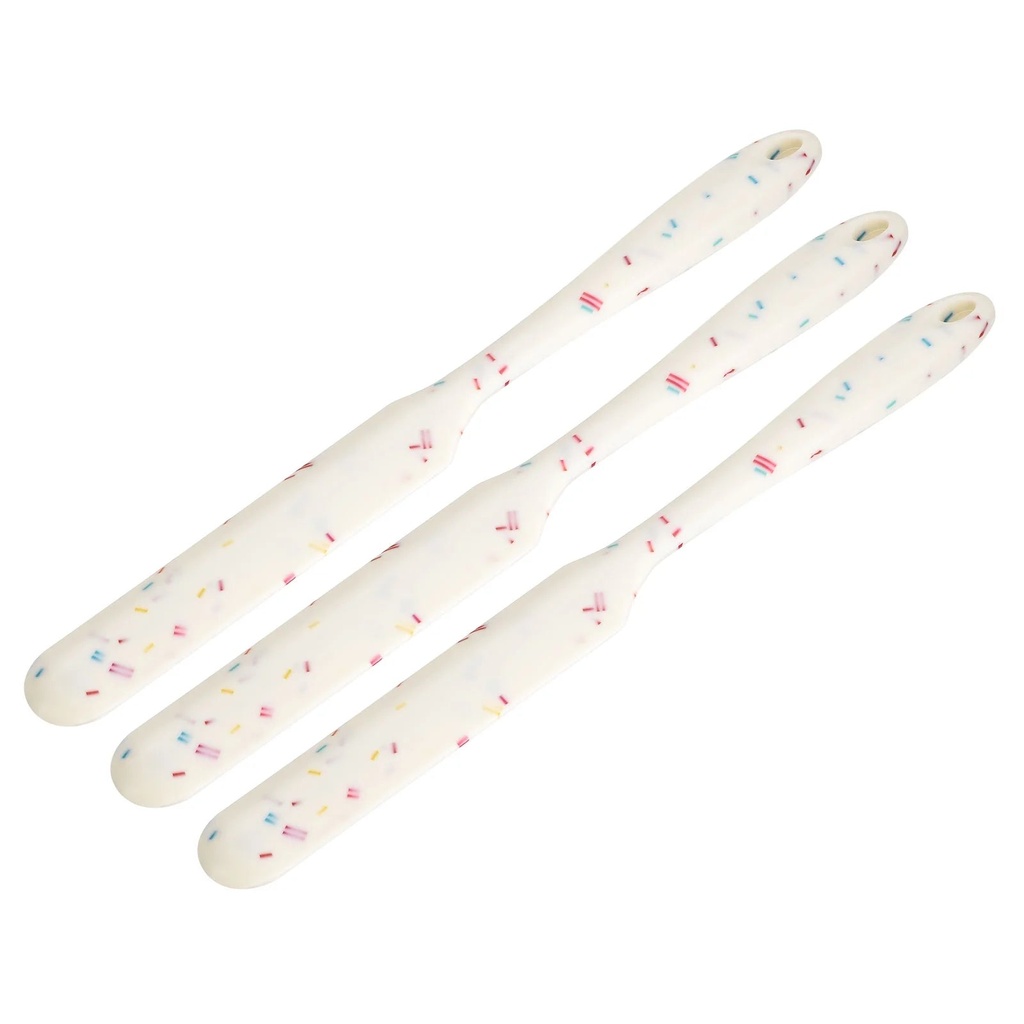 Uxcell Silicone Spatula, 10” Heat-Resistant Scraper for Cooking, Mixing, White, 3Pack