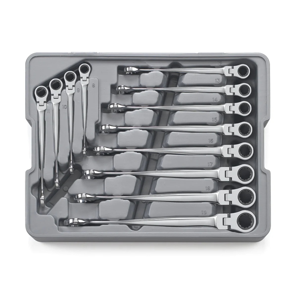 12 Piece X-Beam Flex Comb Ratcheting Wrench Set Metric