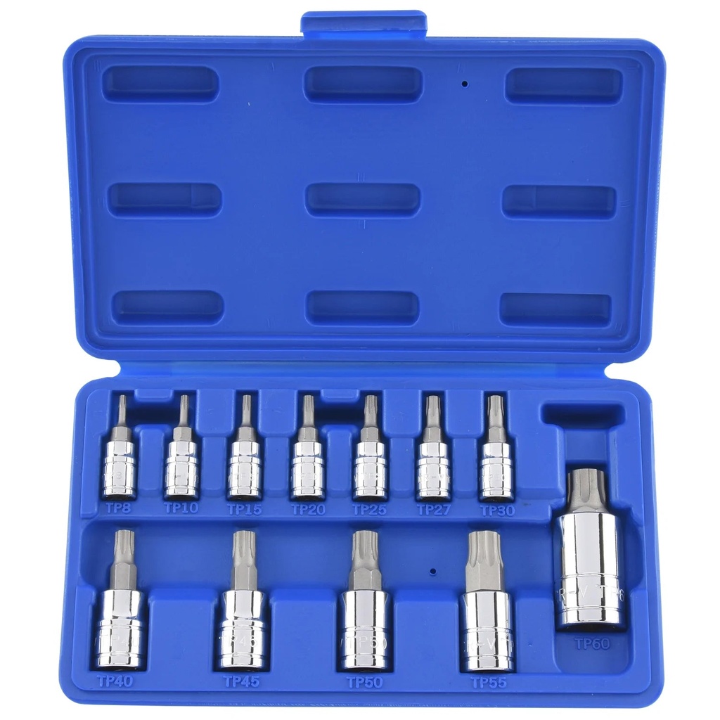 Neiko 10085A 5-Point Tamperproof Torx plus Bit Socket Set, Cr- V | 12-Piece Set