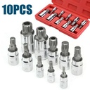 10Pcs Xzn 12 Point Mm Triple Square Spline Bit Socket Steel 4-18Mm Tool Set