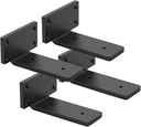 4 Pack Shelf Brackets 4 Inch Floating Shelf Bracket 1/5 Inch Thick Heavy Duty Hidden Shelf Brackets Iron Metal Brackets for Shelf Support with Screw Included