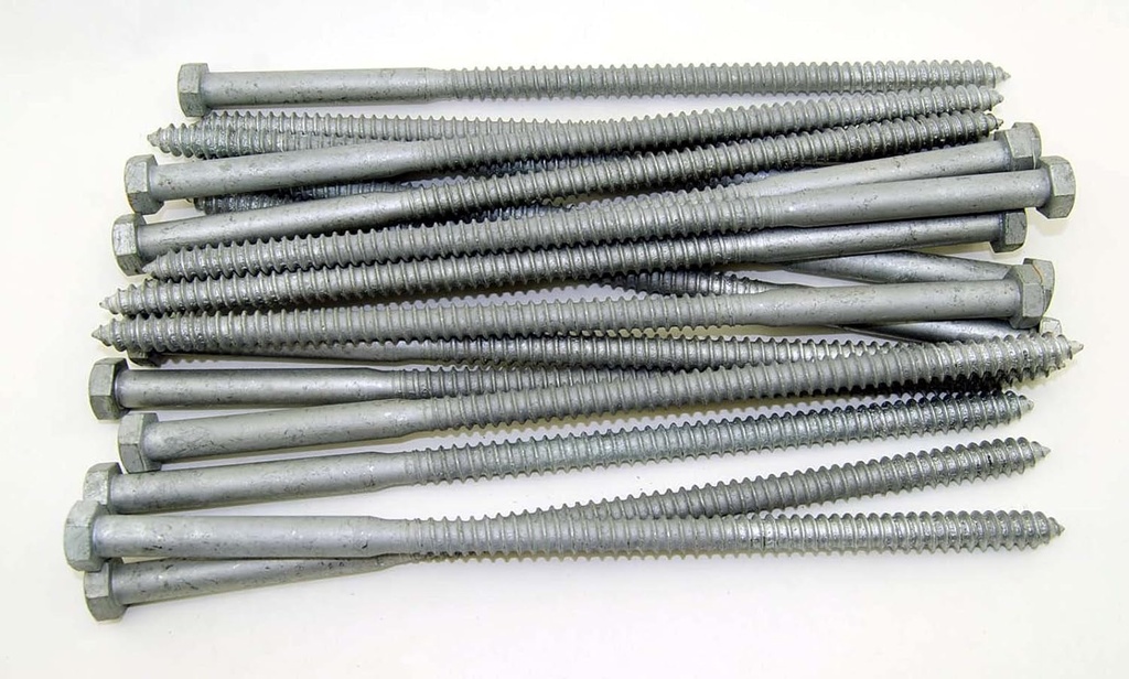 (20) Galvanized Hex Head 1/2 X 12Inches Lag Bolts Wood Screws