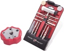Real Avid Pin Punch Set & Hammer Non-Slip Magnetic Bench Block , 10 Standard Nickel-Plated Steel Pin Punches, 4 Interchangeable Hammer Heads - Brass, Steel, Rubber, Nylon & Non-Marring Bench Block Hammer & Punches Bench Block