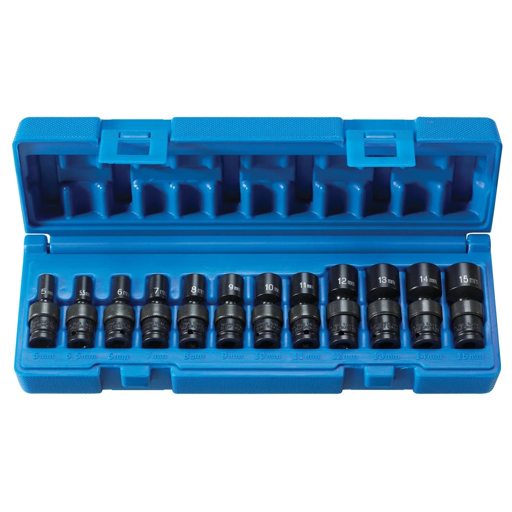Grey Pneumatic 9712UM 1/4" Surface Drive 12 Pc. Std Univ Metric Set