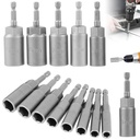14Pcs Hexagonal Sockets Set, 6-19Mm Deep Socket Adapter Kit Hex Nut Driver Bits Set Quick Change Nut Setter