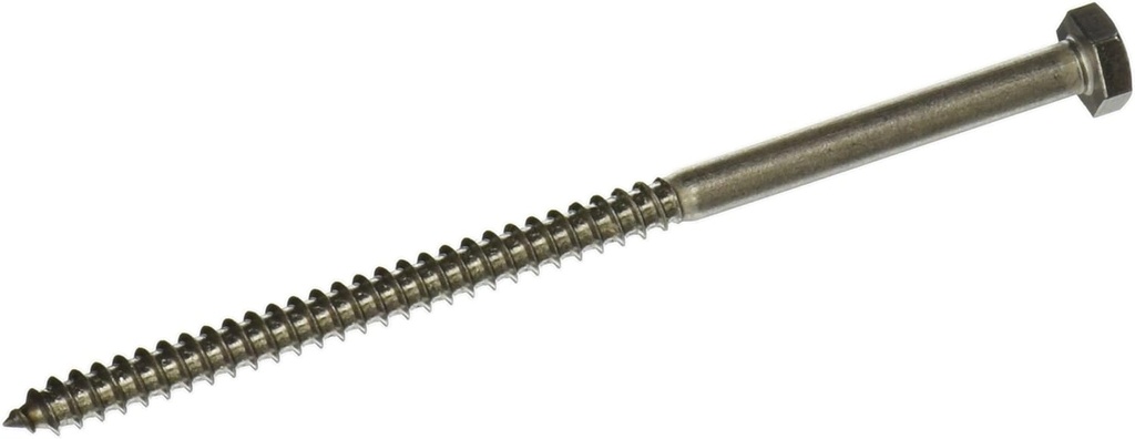 964590 1/4 X 5-Inch Stainless Steel Hex Lag Screw, 10-Pack, 5 Inches, No Color