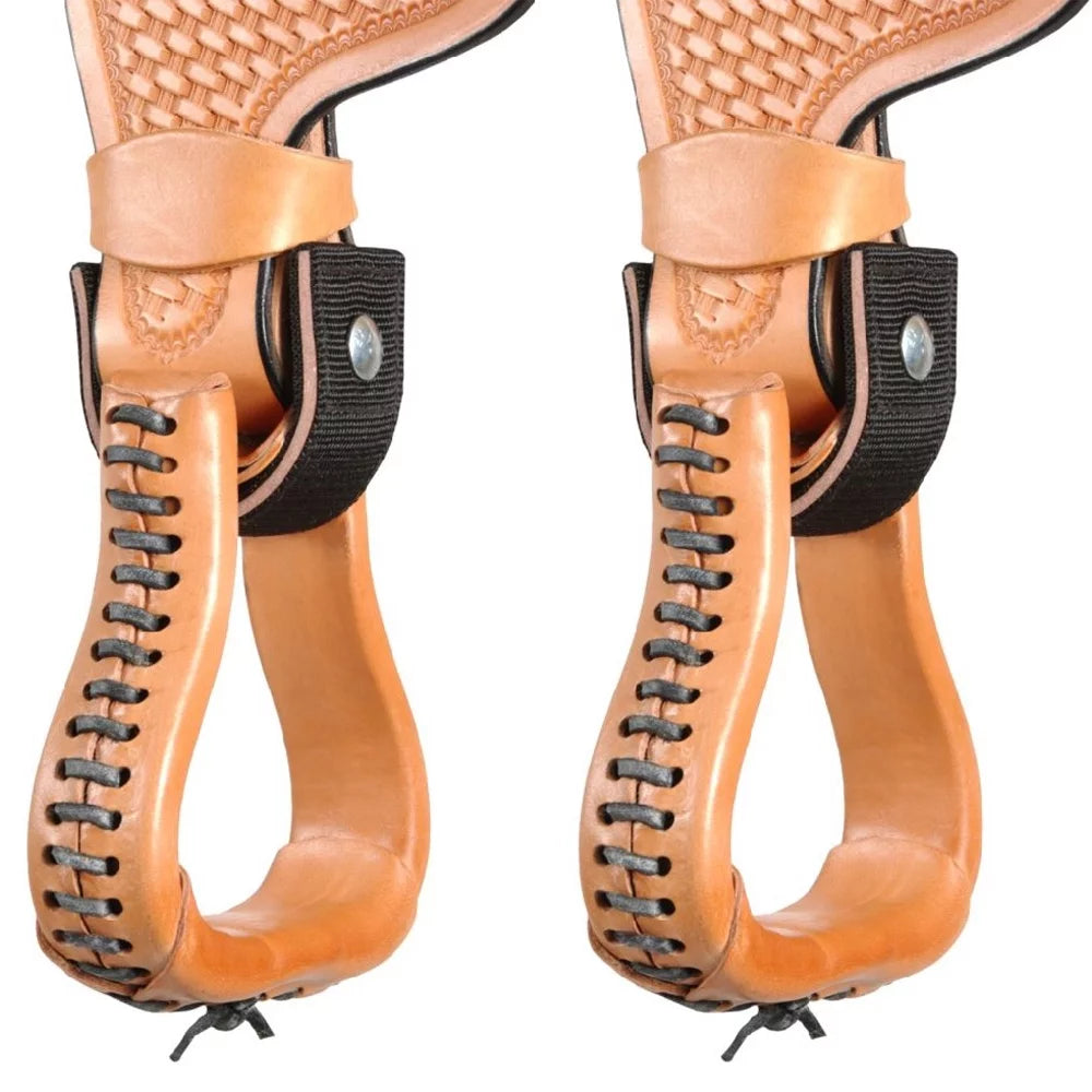 Tough-1 Black Durable Nylon and Leather 2-1/2 Inch Saddle Stirrup Turner Strap