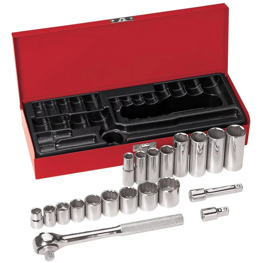 Klein Tools 20 Piece Socket Sets, 3/8 in - 1 SET (409-65508)