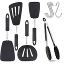 4 Piece Silicone Turner Spatula Set - 600F Heat-Resistant Flexible Rubber Silicone Spatulas - Silicone Cooking Utensil Set - Egg Turners, Pancake Flippers, Kitchen Spatulas