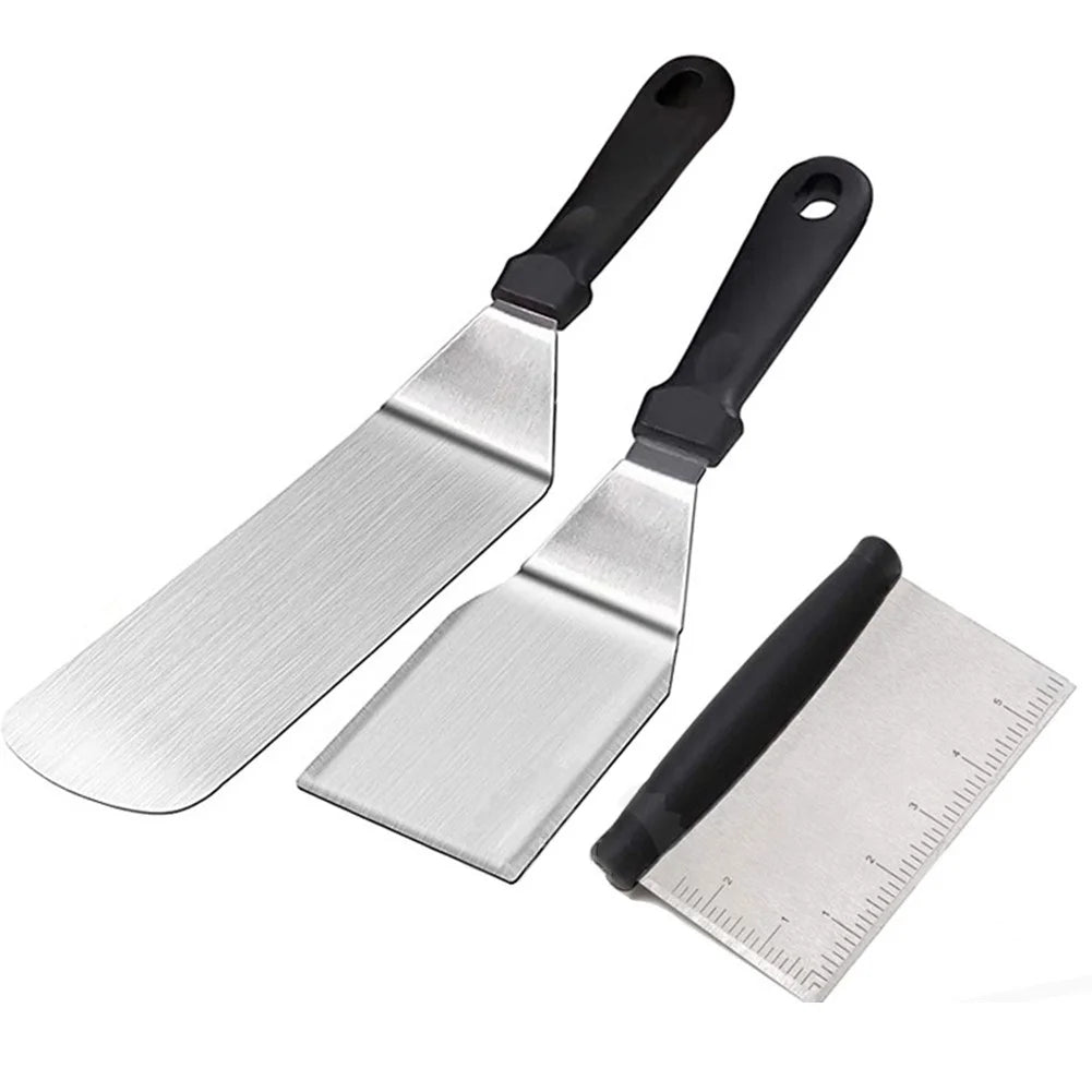 Premium Stainless Steel Spatula Set for Grilling - BBQ Tools With
