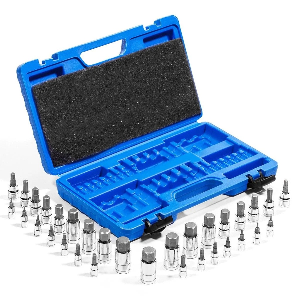 STARK USA 32 Pieces Master Hex Bit Socket Set S2 Steel Allen Socket Bit 5/64" to 3/4" Socket Set