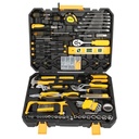 Private Jungle 198Pcs Socket Wrench Auto Repair Tool Combination Package Mixed Tool Set Hand Tool Kit with Plastic Toolbox Storage Case,Black & Yellow