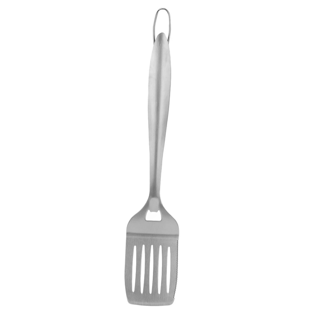45Cm Stainless Steel BBQ Spatula - Non-Stick, Long Handle, Anti-Slip, Durable, Easy to Clean, Ideal for Cooking, Grilling, and Camping