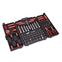 DNA Motoring TOOLS-00021 DNA MOTORING Orange 220 Pcs Portable Automotive Mechanic Repair Toolbox Socket+Hex Key+Screwdriver