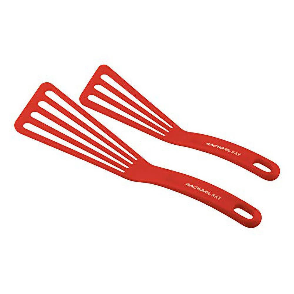 Rachael Ray Kitchentools and Gadgets Nylon Cooking Utensils / Spatula / Fish Turners - 2 Piece, Red