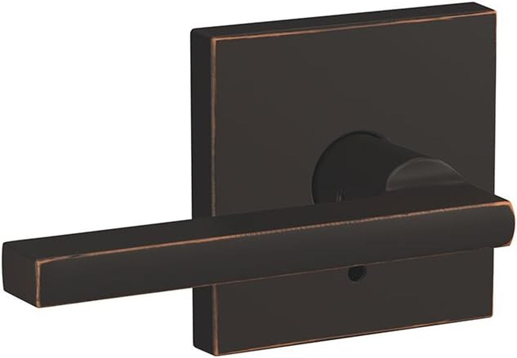 SCHLAGE Custom FC21 LAT 716 COL Latitude Lever with Collins Trim Hall-Closet and Bed-Bath Lock, Aged Bronze