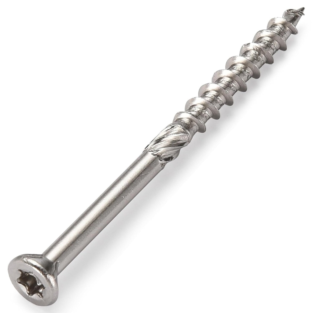 BOLT DROPPER Deck Screw Flat 8X2" Stainless Screws, (350 Pack) Torx Drive, Type 17 Wood Cutting Point, 18-8 (305) Stainless Steel, Hidden Fasteners Corrosion Resistant, Deck Screws