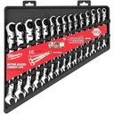 Milwaukee Tool 15Pc Flex Head Ratcheting Combination Wrench - 144 Ratcheting Positions Metric
