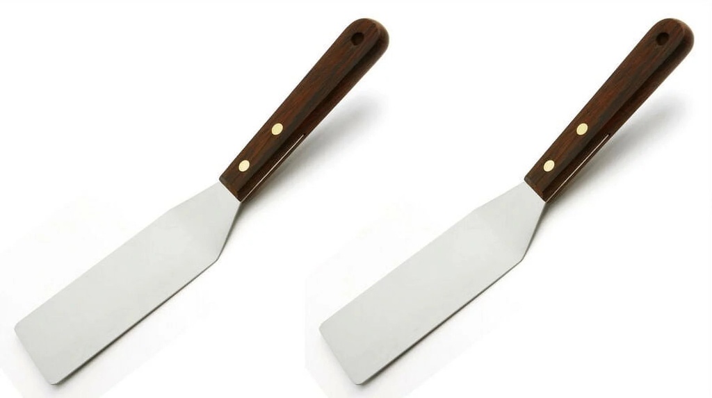 Two Norpro 10" Stainless Steel Cooking Serving Spatula Turner Wood Handle 1169