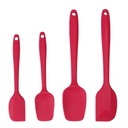4Pcs Kitchen Cooking Silicone Spatula Set Heat Resistant Turner Scraper Baking Utensils Red