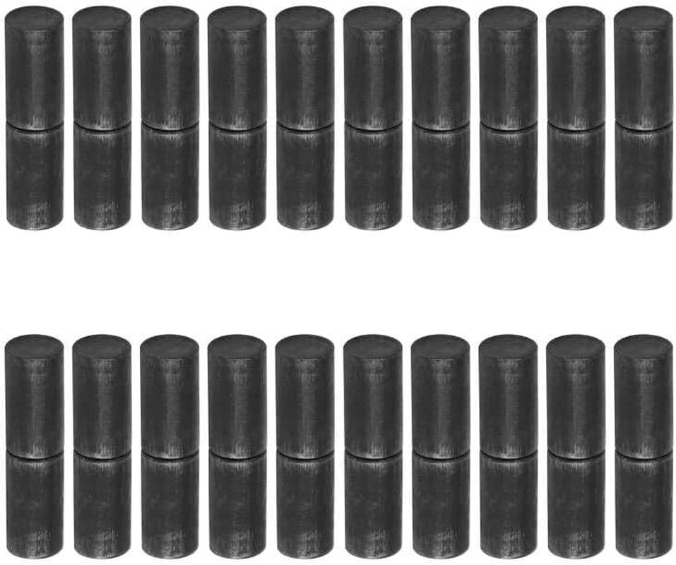 20 Pack Weldable Barrel Hinges, 2-3/8" Long - 9/16" Diameter, Steel Weld on Bullet Door Hinges for Swing Door, Trailer Ramp Gate, Detachable Hinges, 3/8" Dia Pin, Load 110Lb