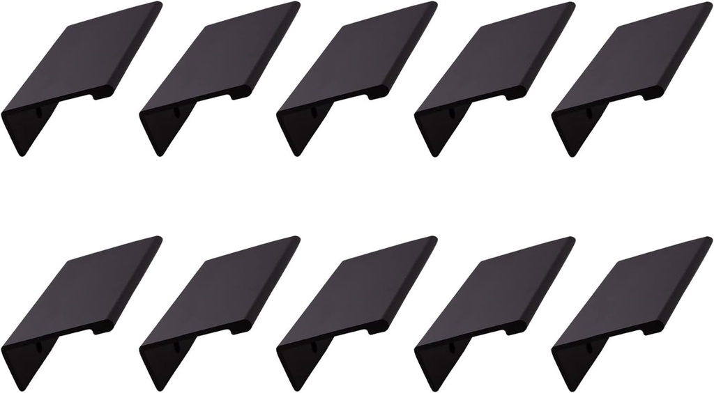 Design House 206623-BLK Edge Cabinet Finger Pull, 10-Pack, 1.06-Inch C-C, Matte Black, 10 Piece