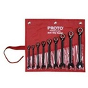 Proto 9 Piece Full Polish Combination Reversible Ratcheting Wrench Set, 12 Point, JSCVT-9S