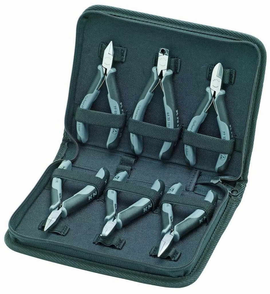 KNIPEX Tools 00 20 17, 6-Piece ESD Electronic Pliers Set with Case