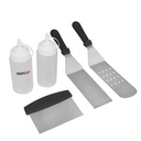 Royal Gourmet TF0505 5-Piece Kitchen Stainless Steel Spatula Set with a Sharp Chopper, Outdoor Cooking