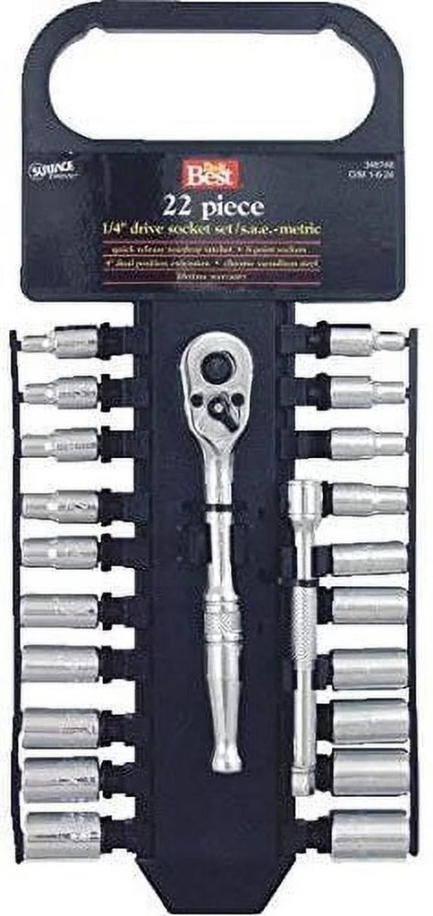 Channellock Products Standard/Metric 1/4" Drive 6-Point Shallow Socket Set 22-Piece