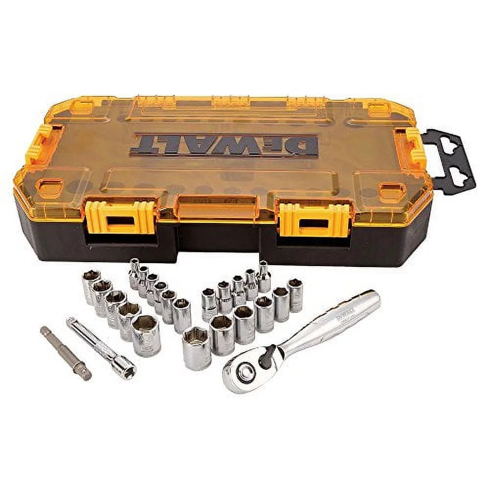 Dewalt DWMT73805 Chrome Vanadium Steel Socket Set, 1/4" Drive, 25-Piece, Each