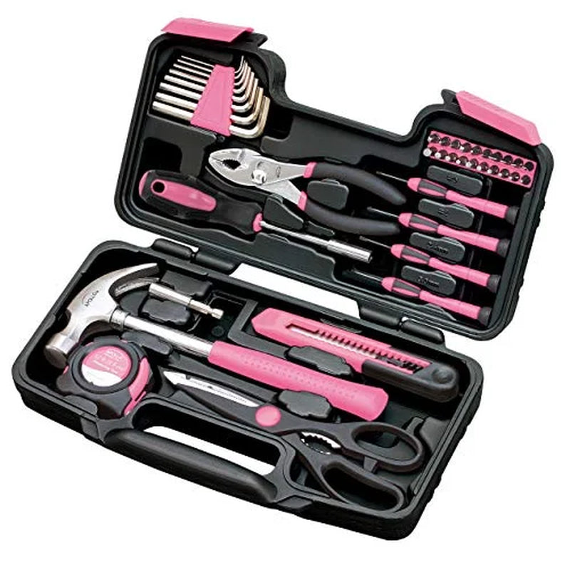 Apollo Tools Original 39 Piece General Household Tool Set in Toolbox Storage For