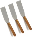 Set of 3, Solid Stainless Steel Blade Cookie Spatula, Wooden Handle, 8-Inch