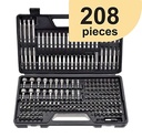 208 Piece Ultimate Screwdriver Bit Set, High Grade Carbon Steel, Includes Hard-To-Find Security Bits