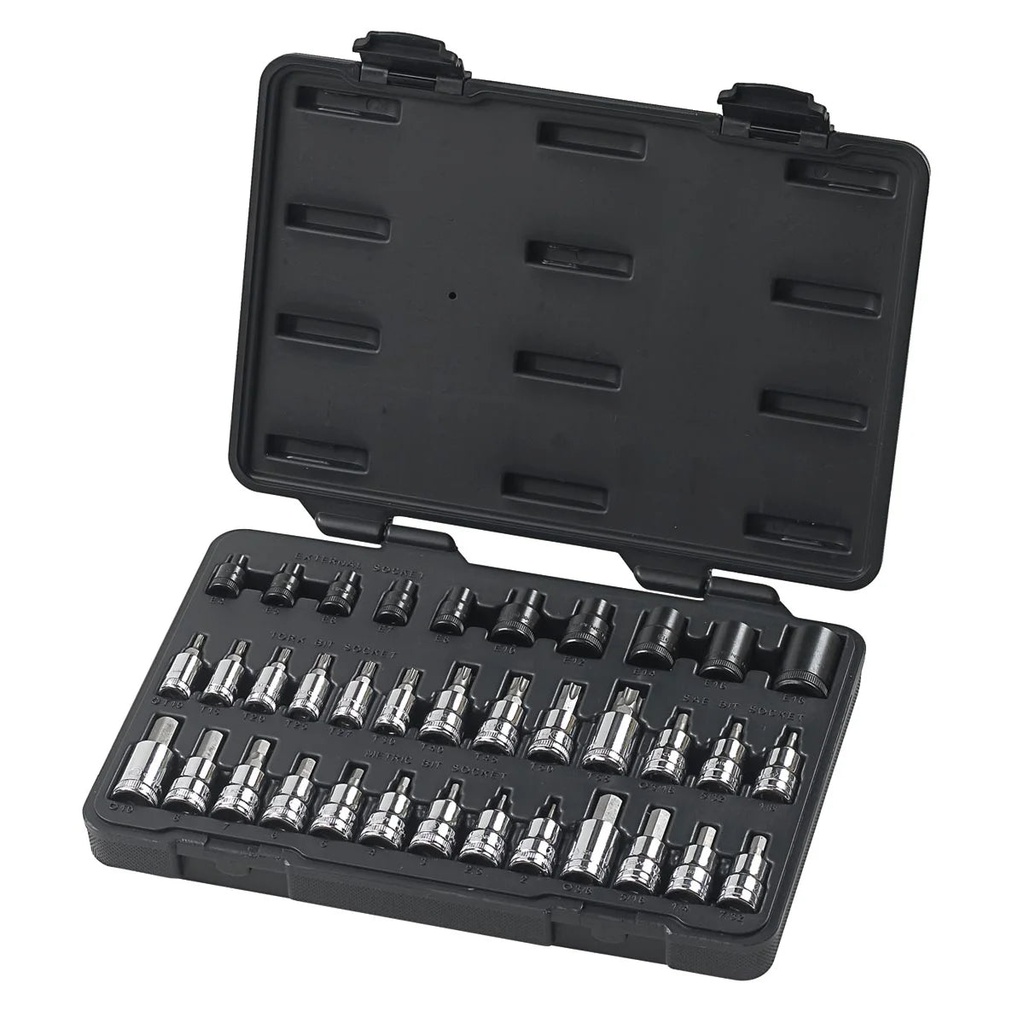Gearwrench 80726 36 Piece Master Torx Set with Hex Socket Bits