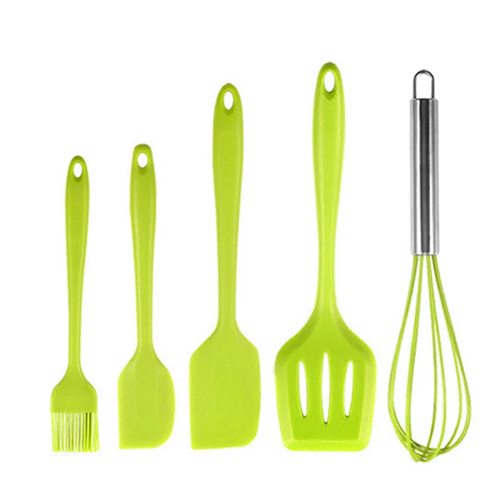 5 Pcs Silicone Spatula Set, Non-Stick Heat Resistant Silicone Cookware - Durable Cooking Kitchen Tools Set
