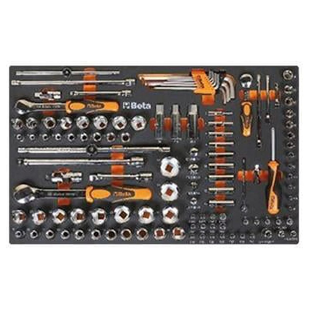 Beta Tools 024500871 M105-Series Mechanics Tool Set with Soft Thermoformed Tray - 116 Piece