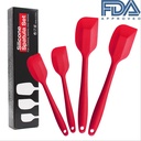Heat Resistant Silicone Spatula Set - 4 Piece Non-Stick Rubber Spatula Set with Stainless Steel Core - 500F Heat-Resistant Spatula Kitchen Utensils Set for Cooking, Baking and Mixing