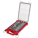 Milwaukee Tool 32Pc 3/8" Metric Ratchet and Socket Set with PACKOUT Low-Profile Compact Organizer