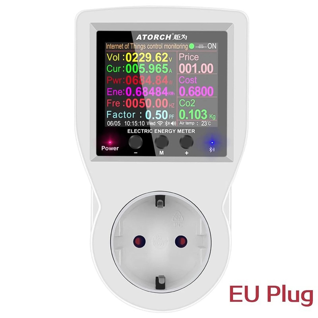 220V Ac Smart Socket Digital Wattmeter Eu/Us/Uk/Au Plug Power Meter Electricity, WIFI-EU