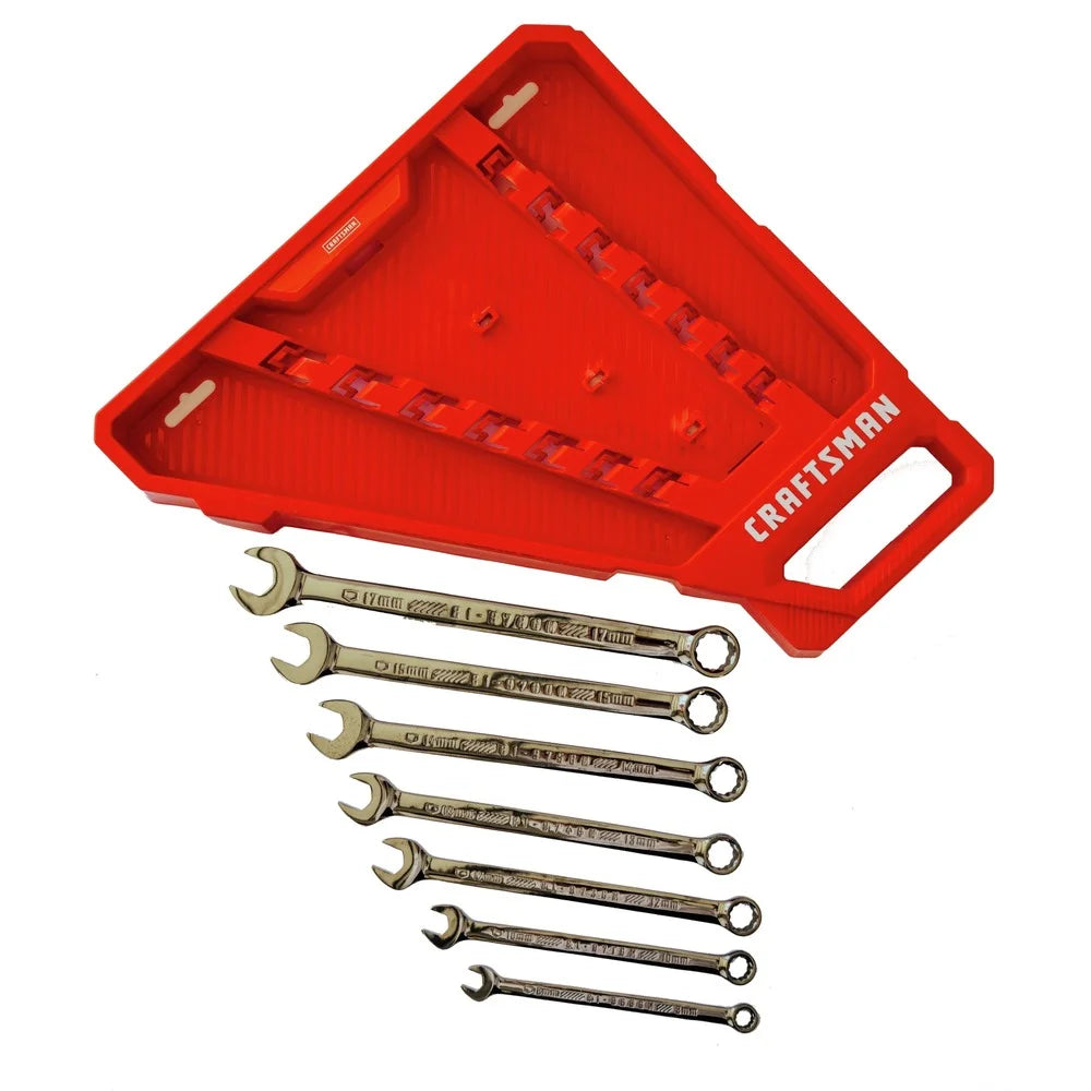 Craftsman CMMT12063L Metric Long Panel Combination Wrench Set - Gunmetal Chrome (7-Piece)